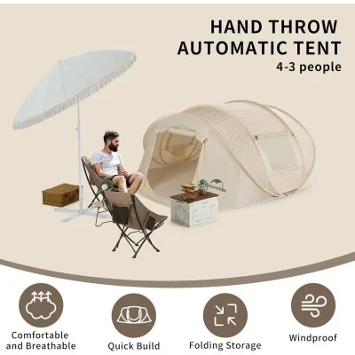 Naturehike 3-4 hand pop up automatic tent - Cream (280*200*120)